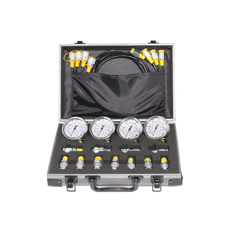 XZT 60M Hydraulic Pressure gauges Set,Test Hose,Hydraulic Pressure Test Coupling Kit,Hydraulic Repair Tools for USA,European,Japanese Brand Excavator Construction Machinery - Image 1